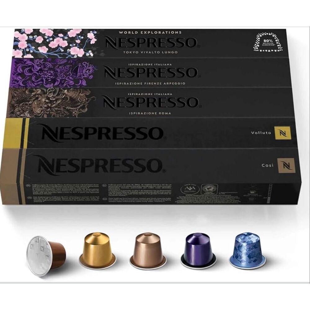 Nespresso coffee, pods Capsules Original Line, Ispirazione Variety Pack, Mild, M